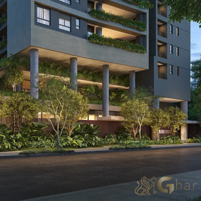 Fachada moderna do Tess Brooklin vista da rua em São Paulo