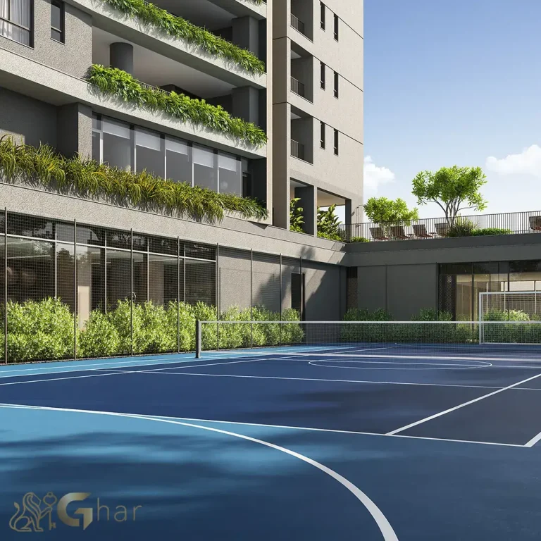 Quadra de tênis no condomínio Tess Brooklin em São Paulo