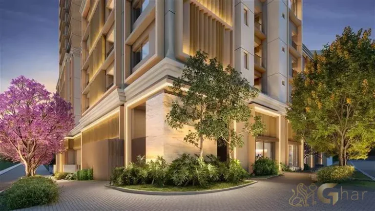 Fachada noturna do The Residence Brooklin by Living em São Paulo