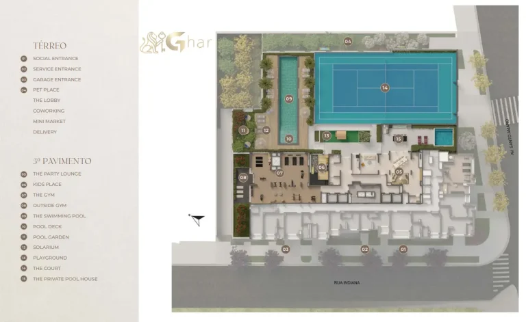 Planta apartamento 127 m² com 4 dormitórios e 2 suítes no The Residence Brooklin by Living