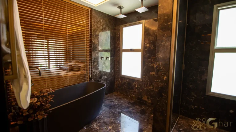 Banheiro da suíte master decorado no The View Ibirapuera