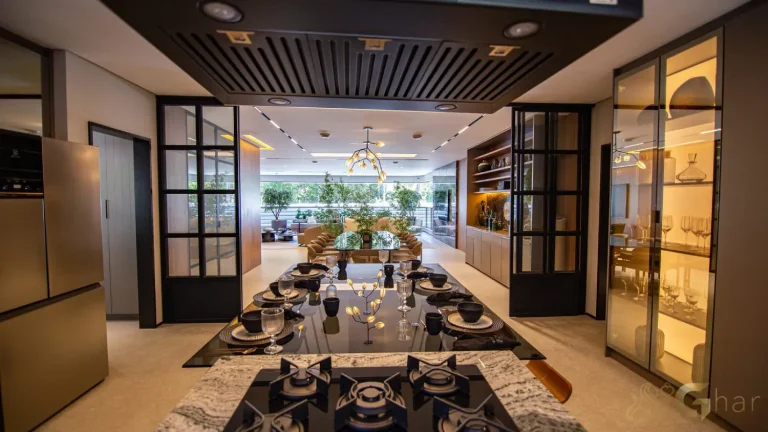 Cozinha decorada no apartamento The View Ibirapuera