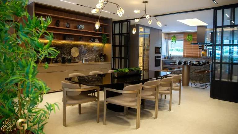 Sala de jantar de luxo no The View Ibirapuera