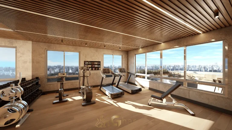 Academia fitness equipada no The View Ibirapuera Residences
