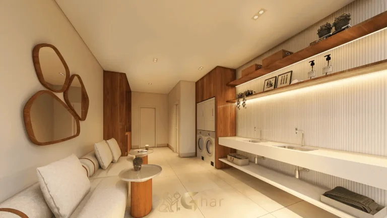 Lavanderia moderna no condomínio The View Ibirapuera Residences