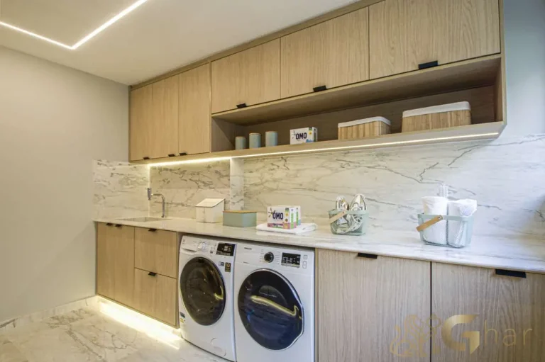 Área de serviço lavanderia apartamento 144m² Unik Residence Nova Klabin