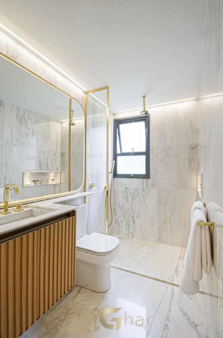 Banheiro casal apartamento decorado 144m² Unik Residence Nova Klabin