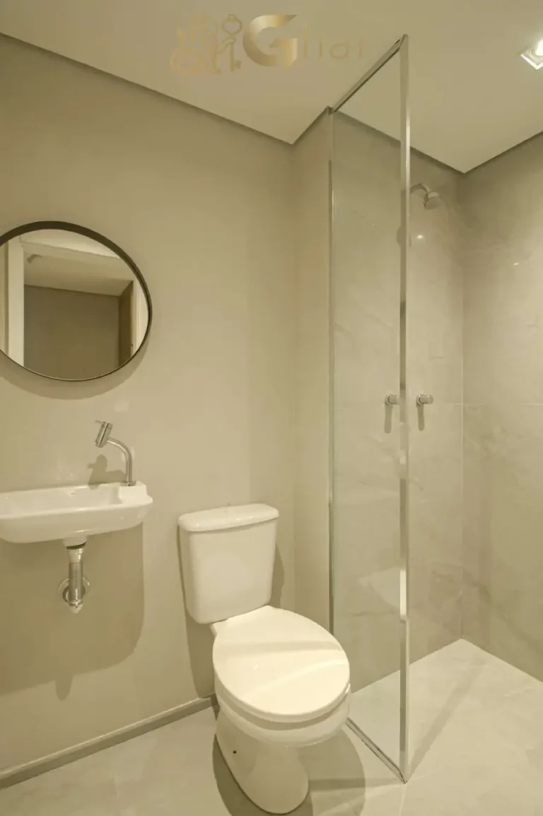 Banheiro de serviço apartamento 177m² Unik Residence Nova Klabin