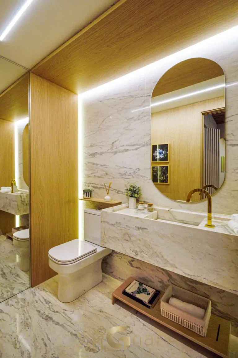 Lavabo apartamento decorado 144m² Unik Residence Nova Klabin