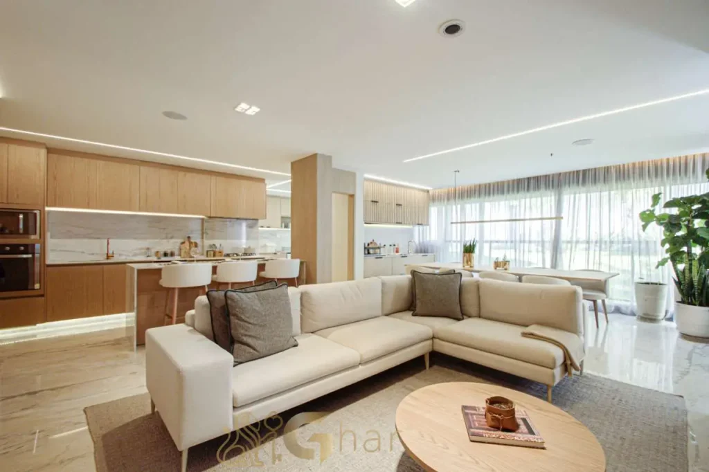 Apartamento decorado sala integrada varanda 144m² Unik Residence São Paulo