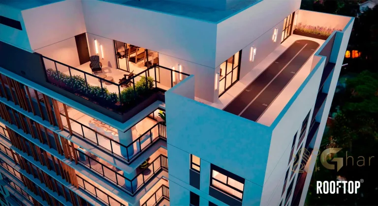 Fachada rooftop Unik Residence Nova Klabin São Paulo