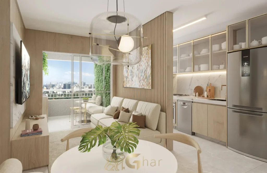 Apartamento decorado 53m² living no Villares Parada Inglesa
