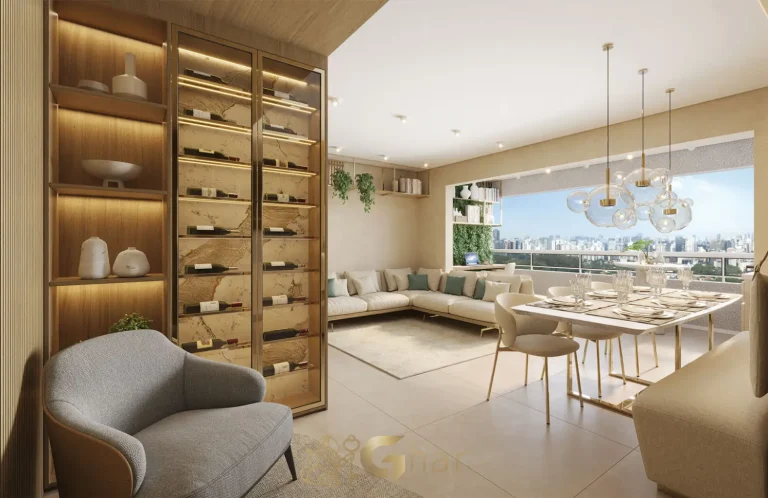 Apartamento decorado 71m² living no Villares Parada Inglesa
