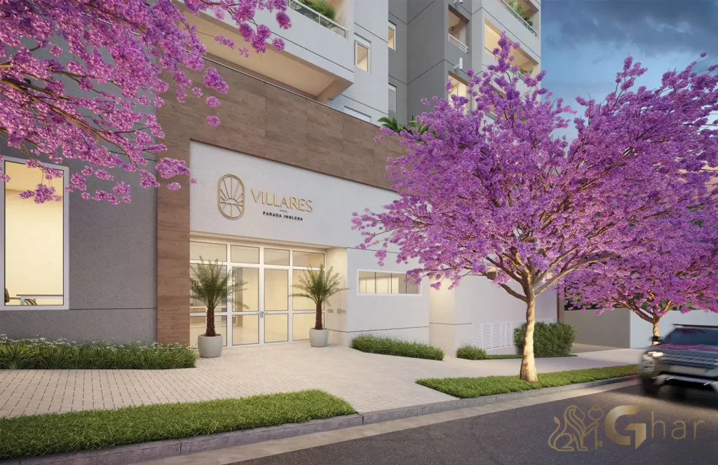 Fachada com portaria no Villares Parada Inglesa em São Paulo