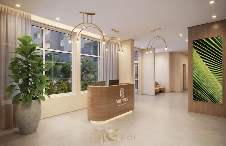 Lobby elegante no Villares Parada Inglesa em São Paulo