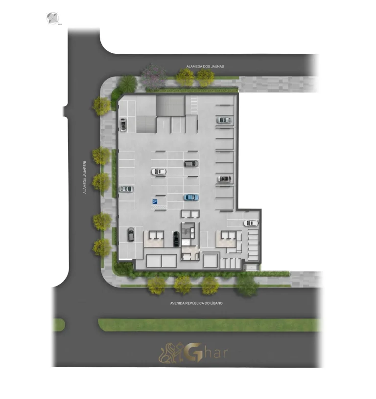Planta 3º subsolo vagas residenciais e depósitos Vista Parque Ibirapuera Moema