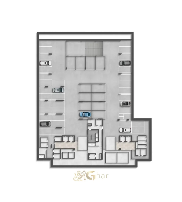 Planta 4º subsolo vagas residenciais e depósitos Vista Parque Ibirapuera Moema