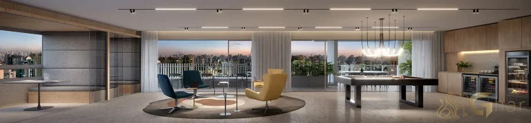 Coworking e salão de jogos Vogel Moema no 18º pavimento
