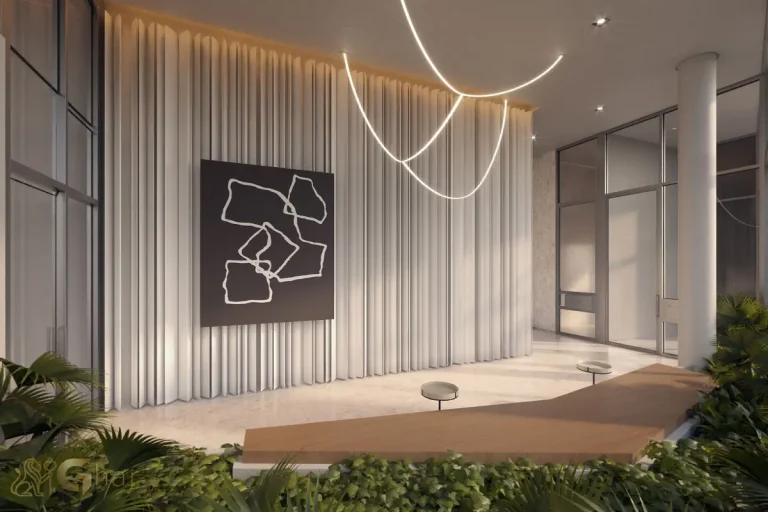 Lobby residencial do condomínio Vogel Moema em São Paulo