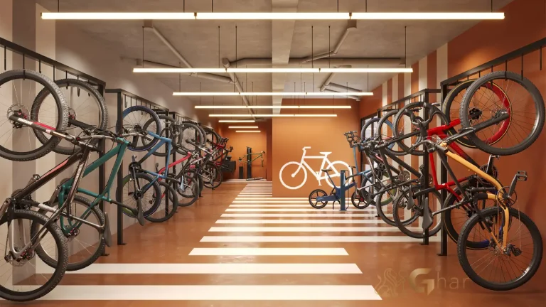 Bicicletário coberto no condomínio VP Moema