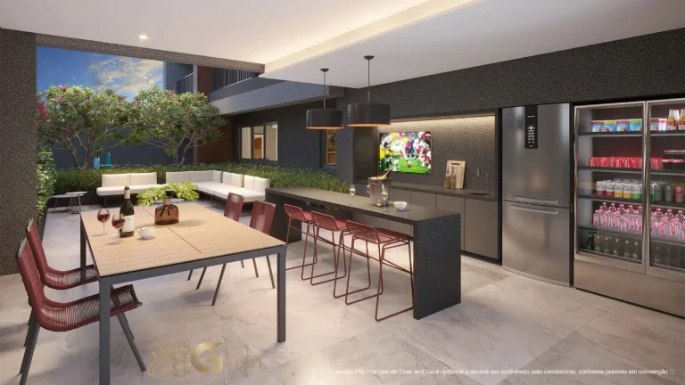 Pool bar ao lado da piscina do VP Moema