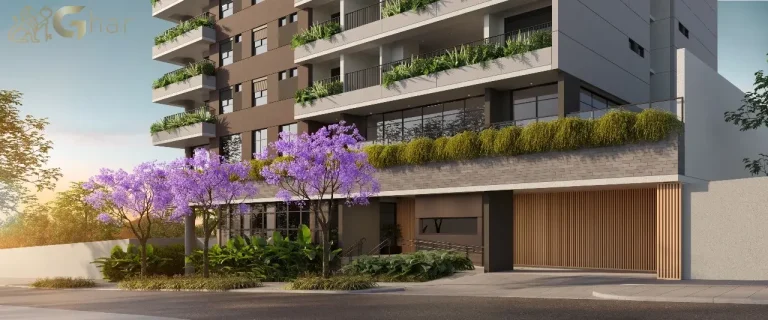 Portaria e fachada principal do Aire Alto de Pinheiros, São Paulo