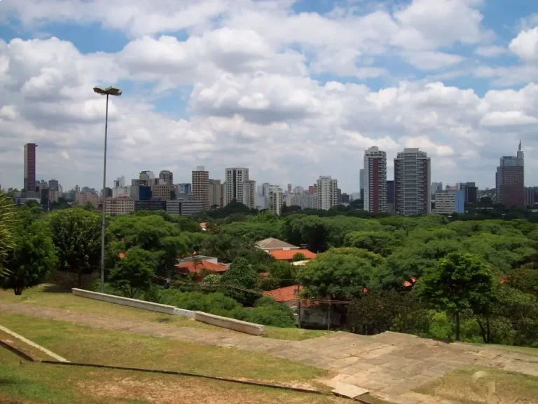 Vista panorâmica de Alto de Pinheiros com prédios e áreas verdes em São Paulo