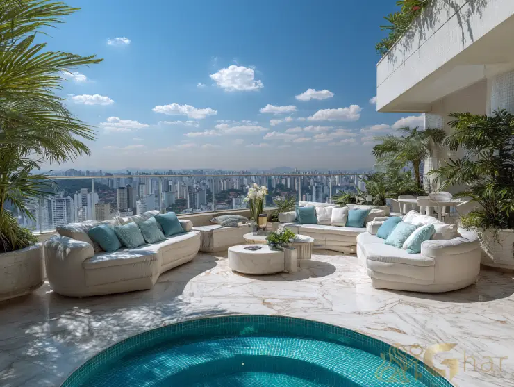 Cobertura em Alto de Pinheiros com área externa e piscina privativa