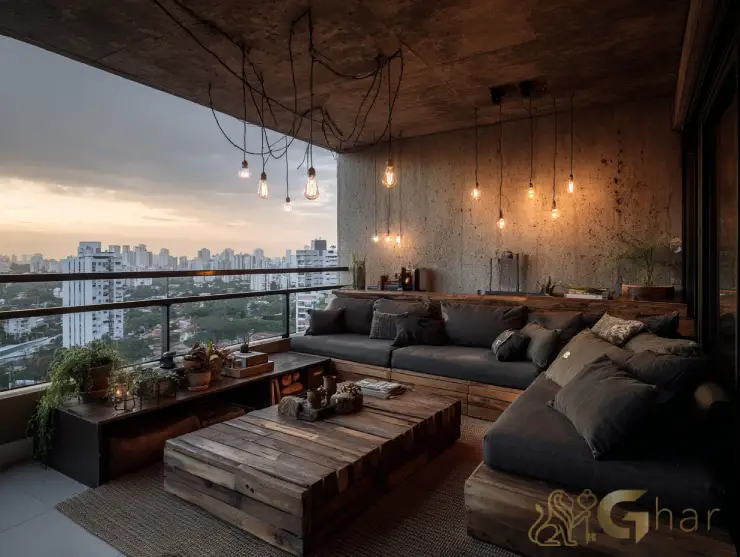 Varanda de com vista para o centro de São Paulo