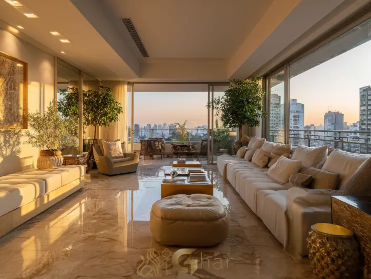 Imóvel com sala integrada e varanda decorada na zona sul da capital