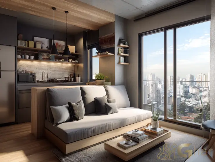 Studio decorado na Chácara Santo Antônio em São Paulo