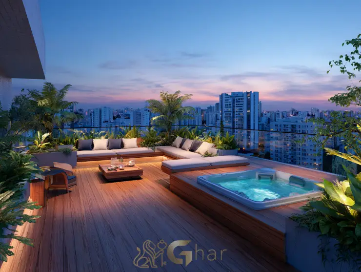 Cobertura em Higienópolis com área externa, hidro e vista para a cidade