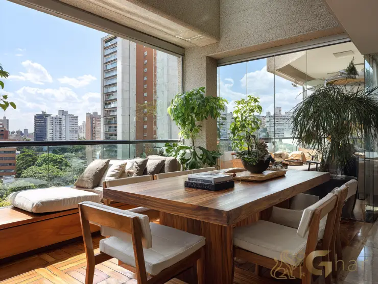 Sala com varanda integrada na zona sul de São Paulo