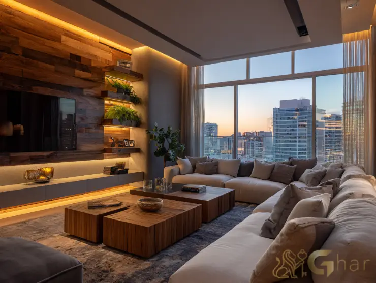 Sala imóvel residencial na zona leste da capital com decoração moderna e sensação de bem-estar