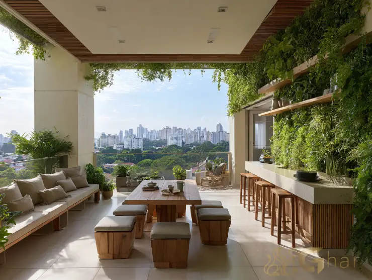 Varanda gourmet ampla e vista panorâmica da Zona Sul de São Paulo