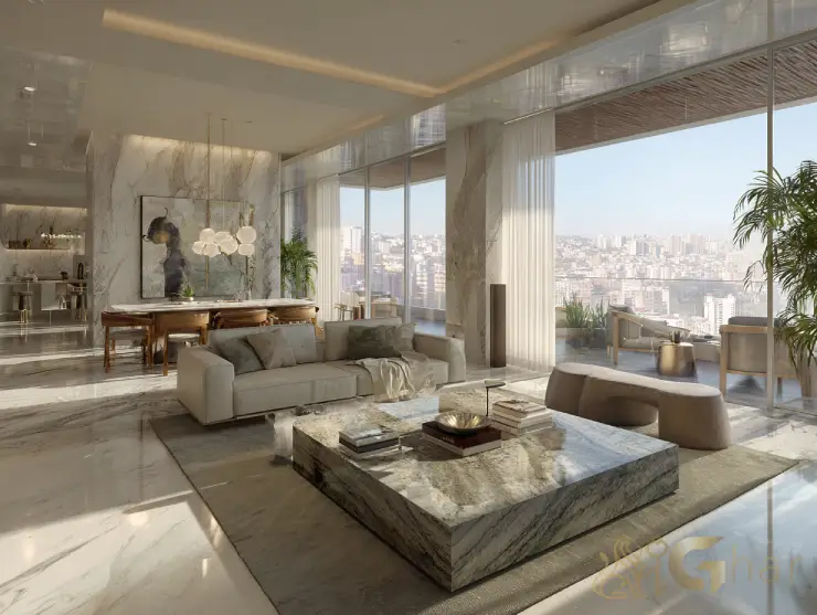 Sala ampla de jantar e estar em apartamento na Saúde