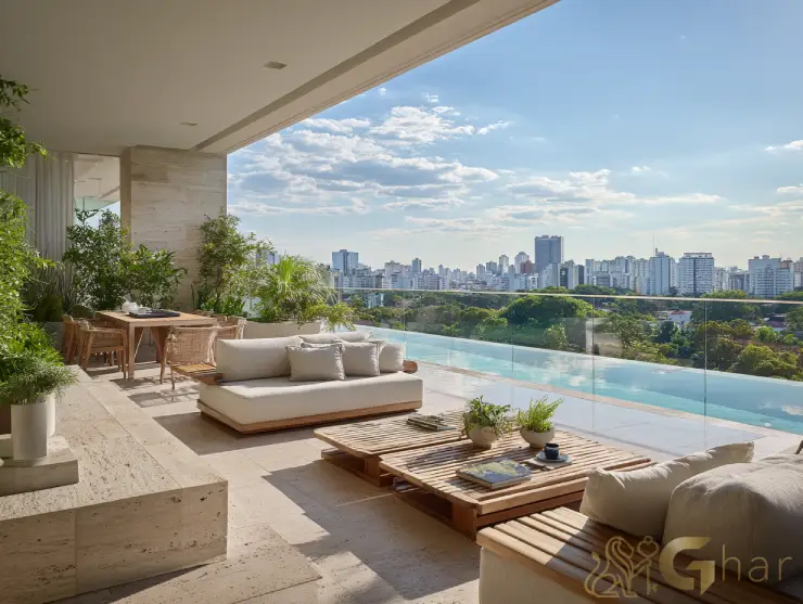 Cobertura decorada com área externa no Tatuapé