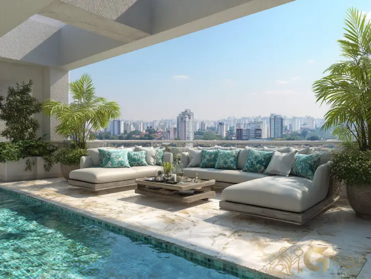 Cobertura na Vila Madalena com piscina e vista panorâmica de São Paulo