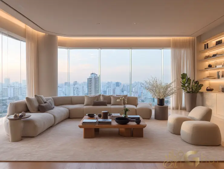 Sala de estar moderna na zona sul da capital com design contemporâneo