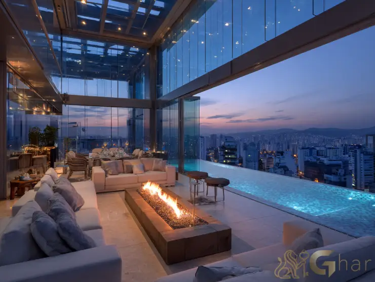 Cobertura na zona sul da capital com piscina e lareira externa