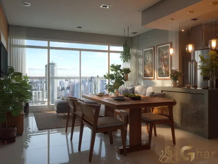 Cozinha aberta integrada à sala em na zona leste da capital