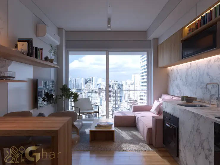 Living integrado à varanda em residência na zona leste de São Paulo