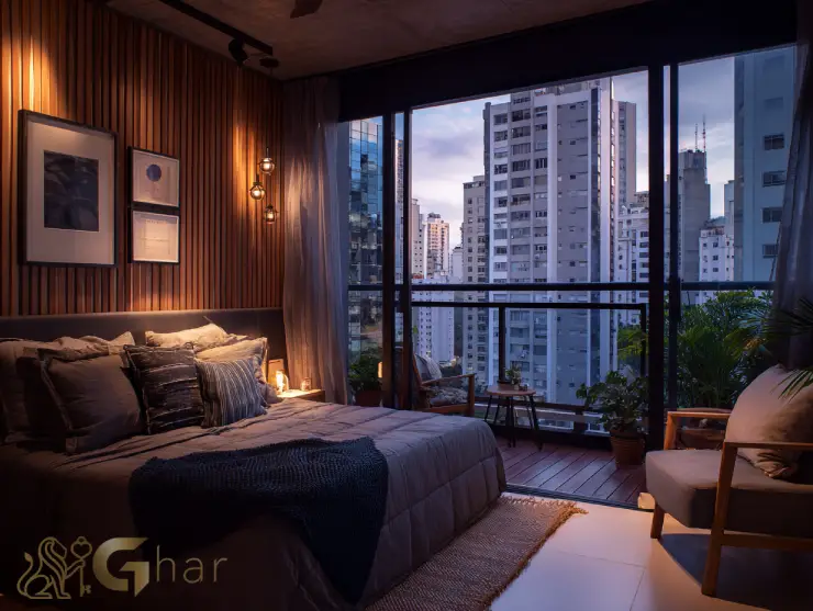 Suíte de casal decorada em apartamento na Vila Prudente