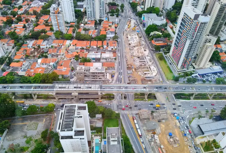 Vista aérea do bairro Campo Belo na Zona Sul de São Paulo