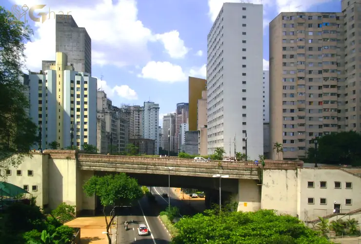 Viaduto 9 de Julho no bairro Cerqueira César São Paulo