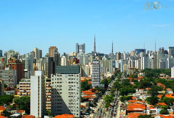 Vista panorâmica da Avenida Rebouças no bairro Cerqueira César São Paulo