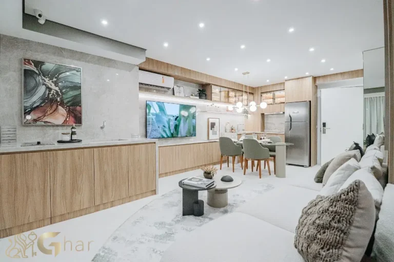 Sala de estar do apartamento de 48 m² no DF345 Vila Clementino