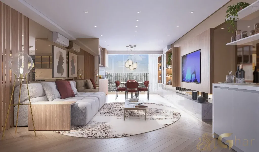 Living ampliado do apartamento de 75 m² com 2 suítes – DF345 Vila Clementino