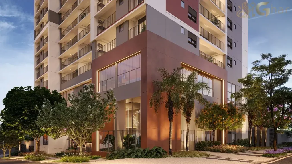 Fachada e portaria do condomínio DF345 Vila Clementino em São Paulo