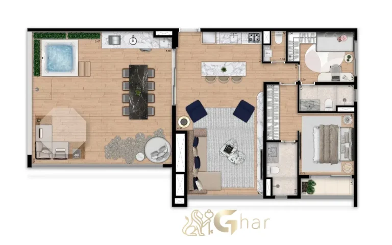 Planta cobertura penthouse 124 m² – DF345 Vila Clementino